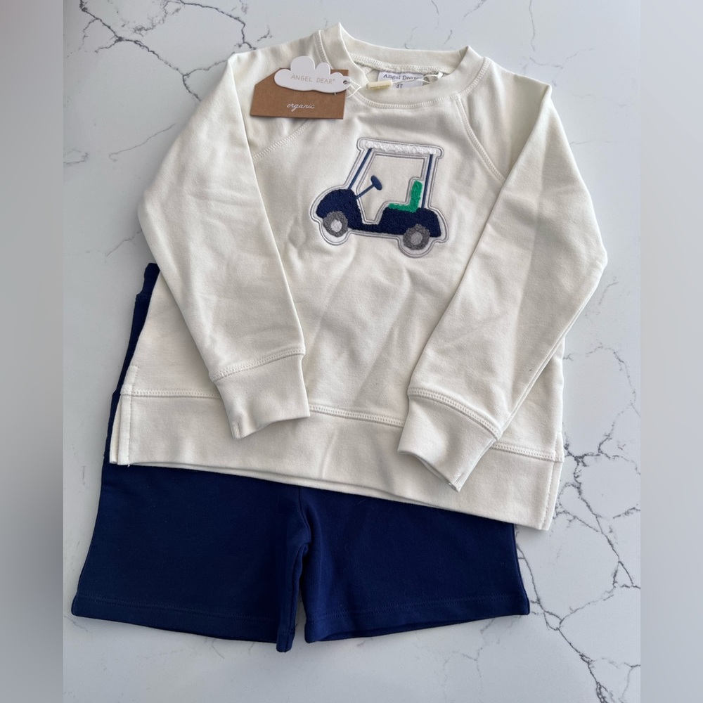Angel Dear French Terry Raglan Sweatshirt and Short Set Golf